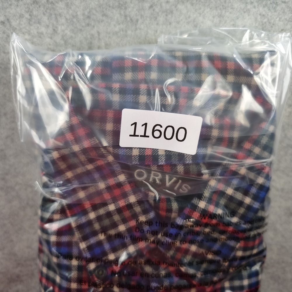 Orvis‎ Luxury Flannel Shirt Mens Medium Long Sleeve Button Down Multicolor Check - Picture 9 of 9